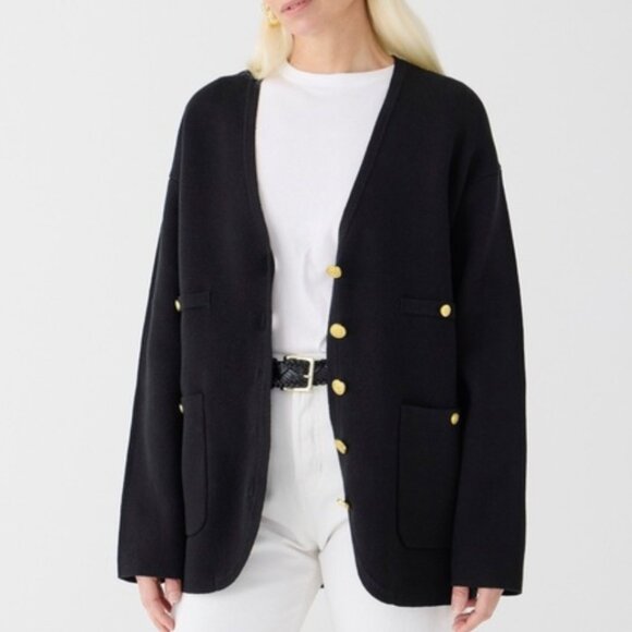Blazer Veja J Crew Crew Long V-neck Sweater Blazer
